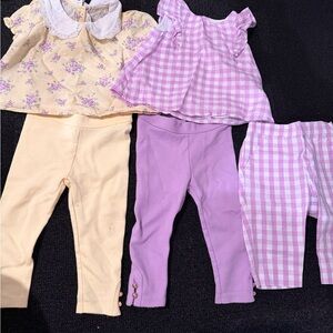 Janie and Jack Yellow and Purple Floral Kids Matching Set